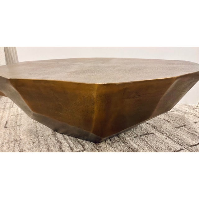 Modern Revelation Modern Antique Brass Finished Large Cathenna Cocktail Table For Sale - Image 3 of 4