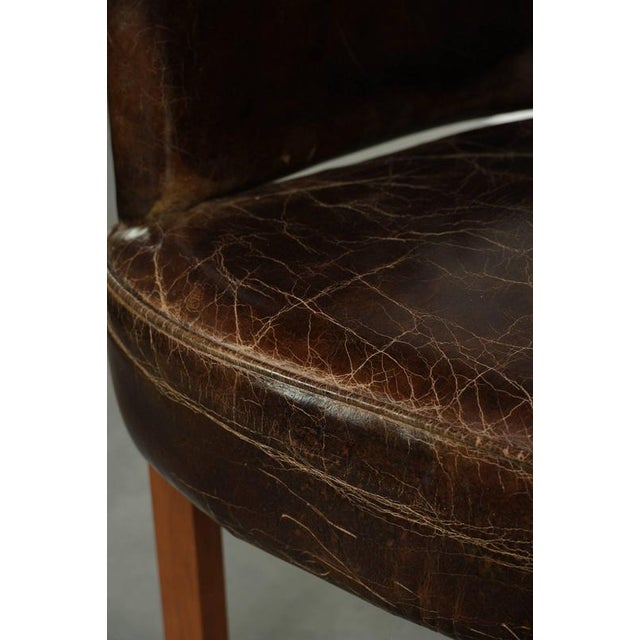 Grained Cowhide Dining Chairs in a Dark Color Scheme, Set of 4 For Sale - Image 11 of 15