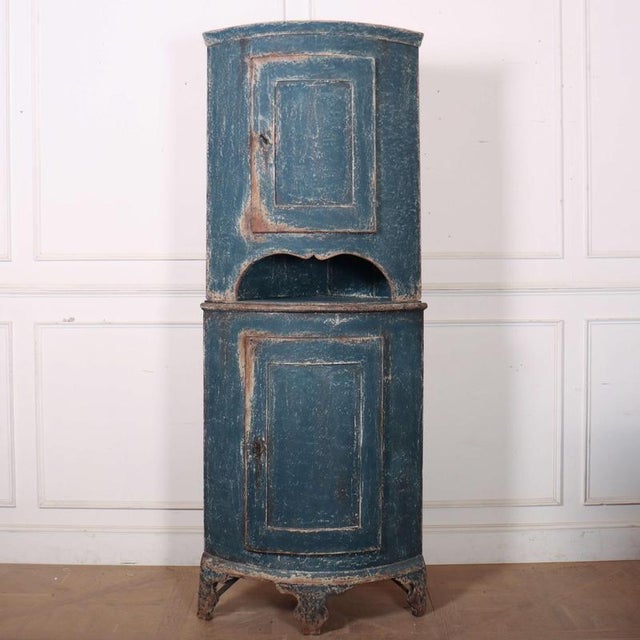 Swedish Bowfronted Corner Cupboard For Sale - Image 11 of 11