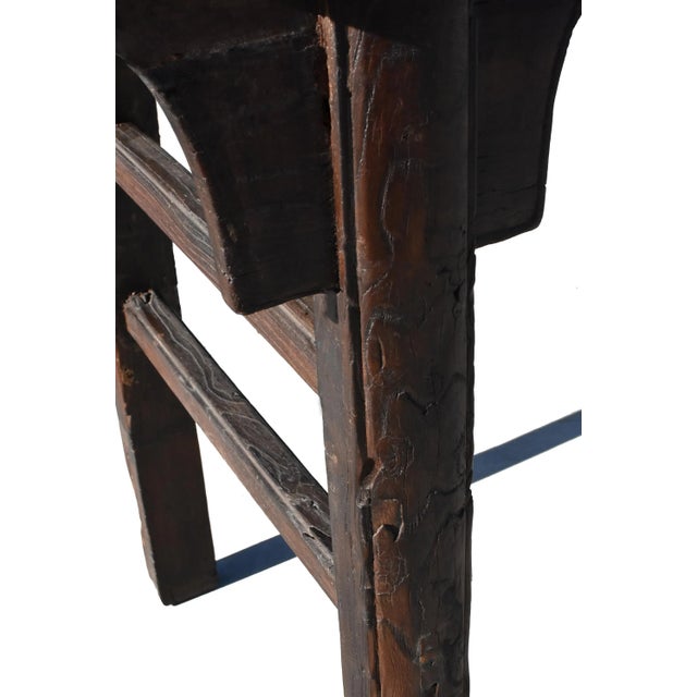 Antique Chinese Solid Single Board Console Table For Sale - Image 9 of 12