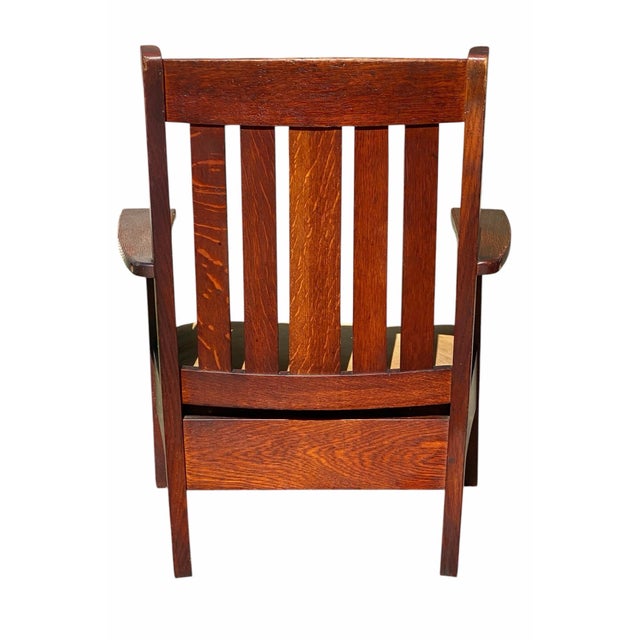 Antique Arts & Crafts Mission Oak Chair Stickley Brothers Quaint Furniture For Sale - Image 9 of 12