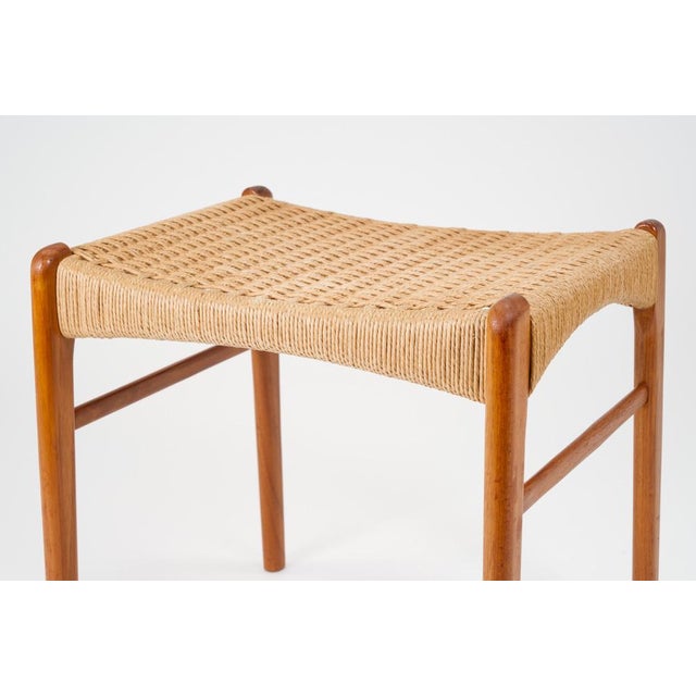 Danish Model GS85 Stool in Teak and Paper Cord by Peder Kristensen for Glyngøre Stolefabrik, Denmark, 1960s For Sale - Image 9 of 16