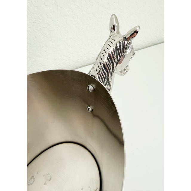 Metal Vintage Equestrian Ice Bucket, Pewter & Stainless Steel For Sale - Image 7 of 10