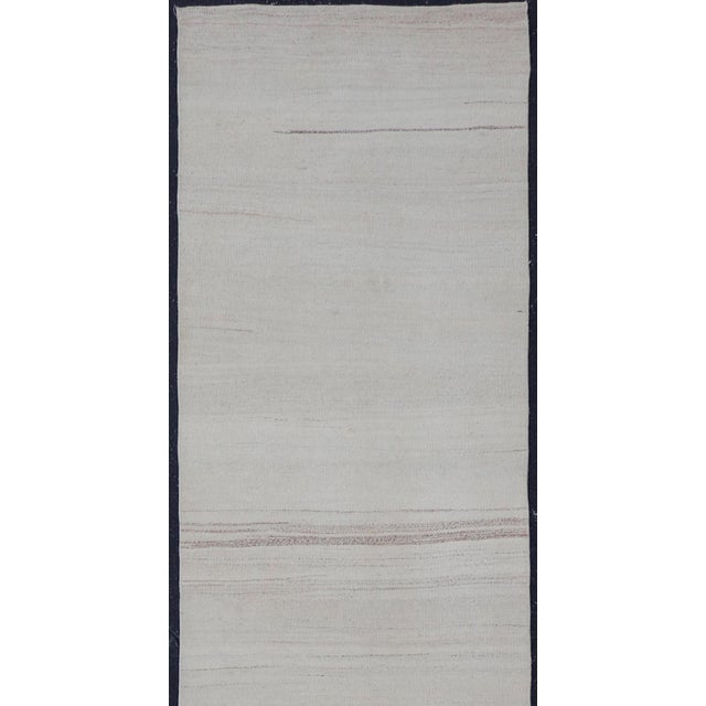 Measures: 2'5 x 13'10 Vintage Turkish Kilim Runner With Neutral Tones and Elegant Stripes 2'5 x 13'10. Keivan Woven Arts /...
