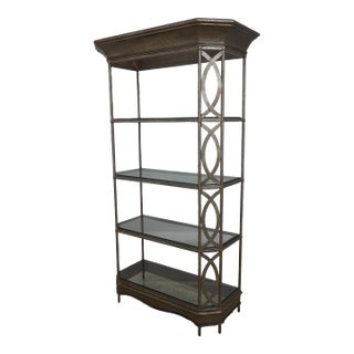 Silver Finish Decorative Iron & Steel Curio Shelf For Sale