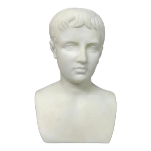 Antique Bust of Young Napoleon, Carved Carrera Marble
