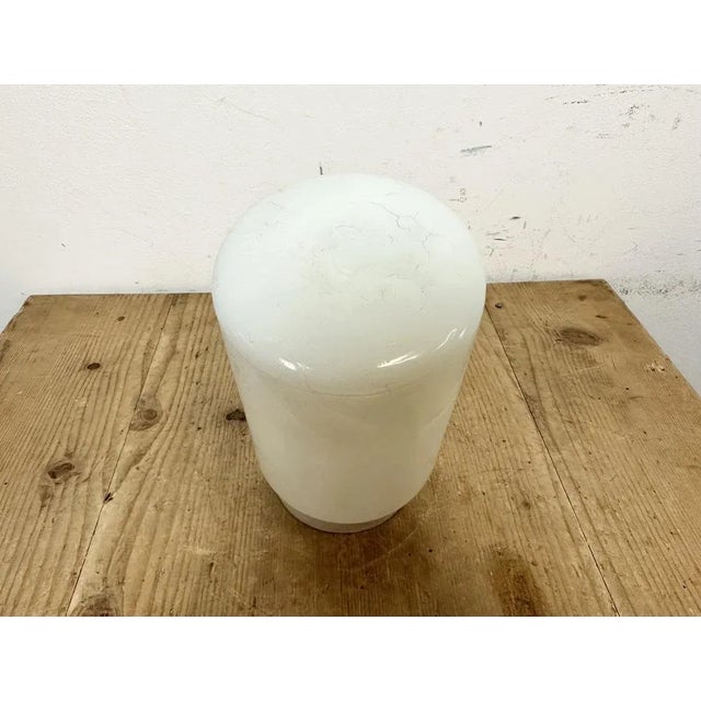 Vintage White Porcelain Wall Light with Milk Glass, 1970s For Sale - Image 9 of 12