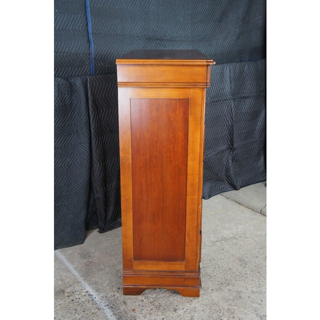 Vintage Lexington French Louis Philippe Style Cherry Finished Tallboy Dresser For Sale - Image 16 of 17