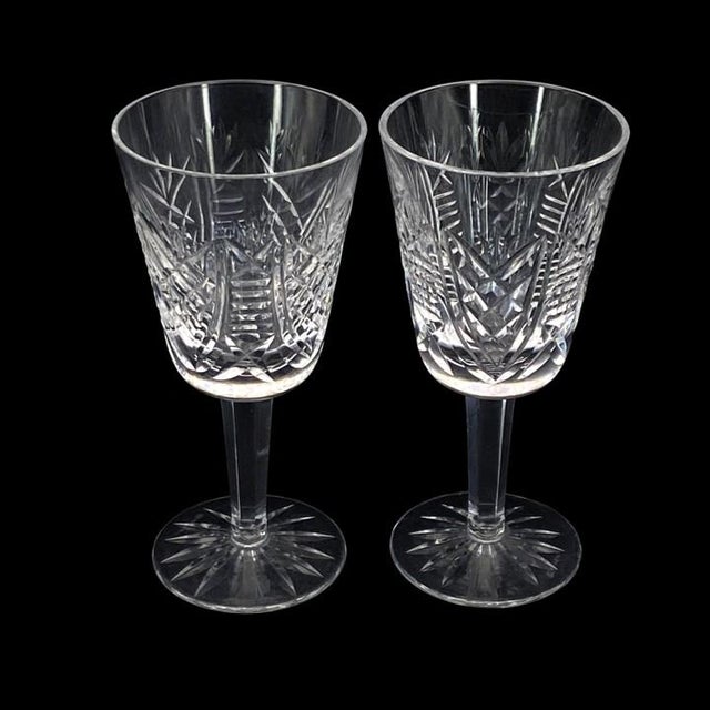 Waterford Crystal Vintage Waterford Crystal “Clare” White Wine Glasses, Goblets - Pair For Sale - Image 4 of 12