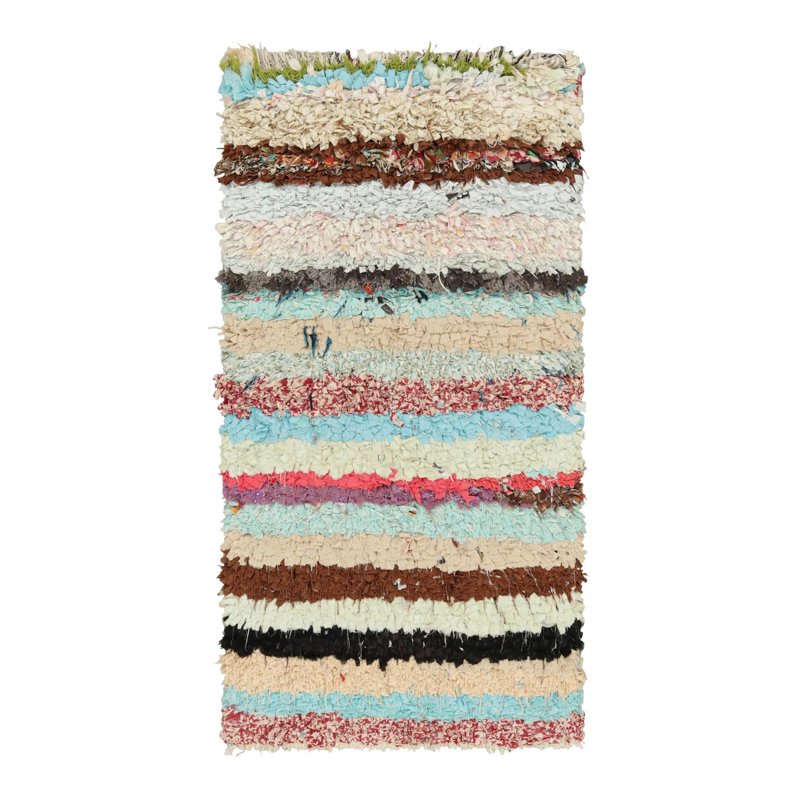 Vintage Moroccan Rag Rug With Polychromatic Stripes, From Rug & Kilim ...