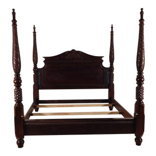 Bernhardt Furniture Empire Pineapple Plantation King Kingsize Poster Bed For Sale