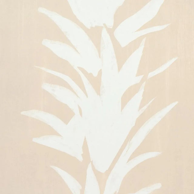 Abstract Schumacher x BACKDROP White Lotus Wallpaper in Sand For Sale - Image 3 of 5
