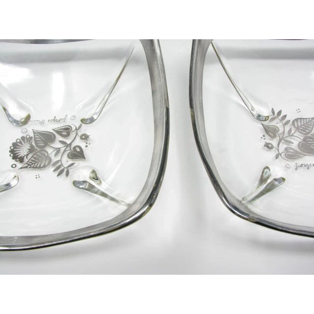 Vintage Georges Briard Damask Square Serving Dishes With Sterling Silver Rim and Decoration - 2 Pieces For Sale - Image 10 of 12
