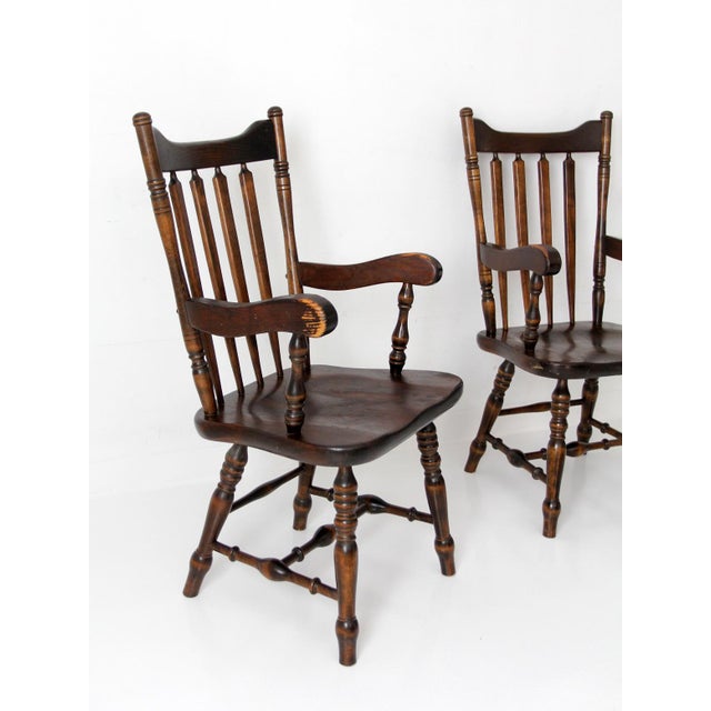 Vintage Bennington Vermont Windsor Dining Chairs Set of 5 For Sale - Image 9 of 18