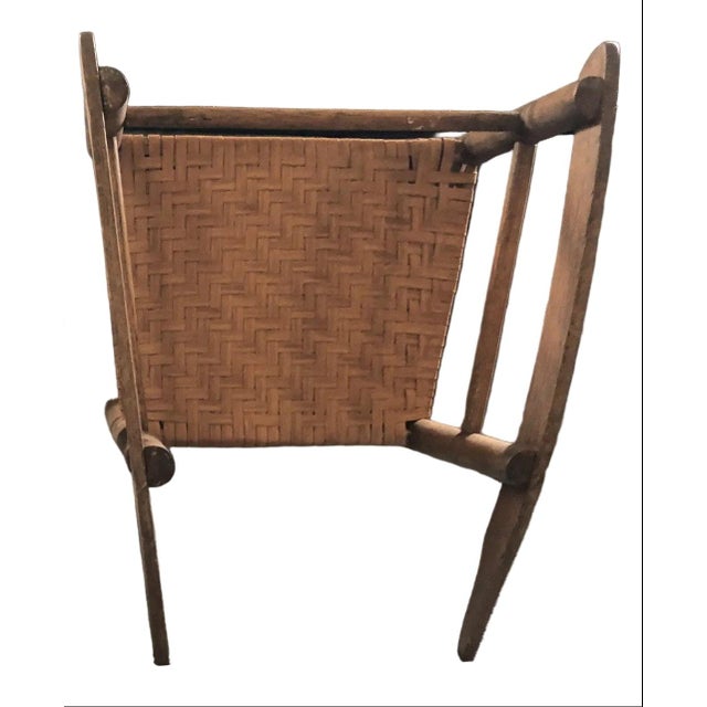 Antique Child's Rocker Chair With Splint Weave Seat For Sale - Image 4 of 5