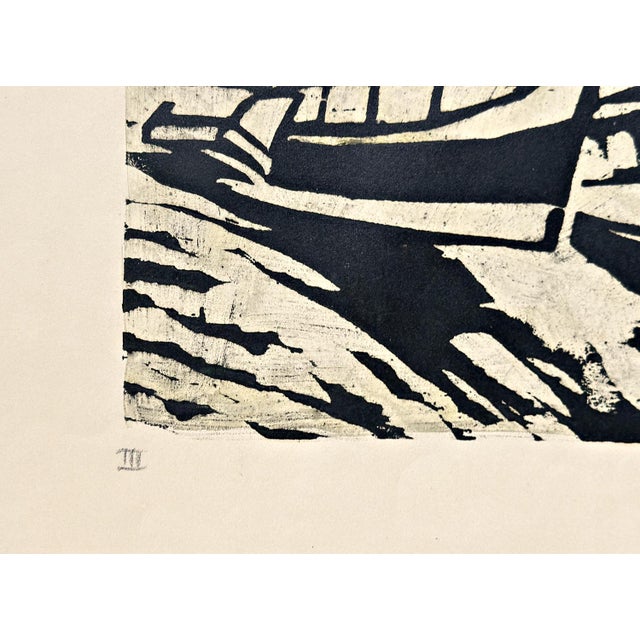 1910s Max Pechstein, Kleine Dampfer/Small Steamers, 1911, Color Woodcut, Signed, German Expressionist For Sale - Image 5 of 8