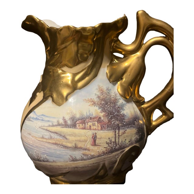18th-Century European Porcelain Guilt Picture With Rococo Influences. For Sale