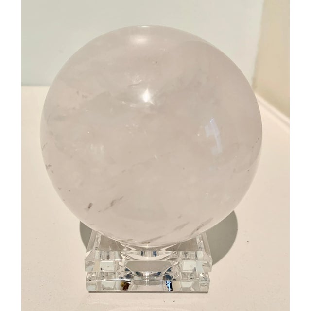 Rock Crystal Ball on Stand Paper Weight For Sale In Los Angeles - Image 6 of 9