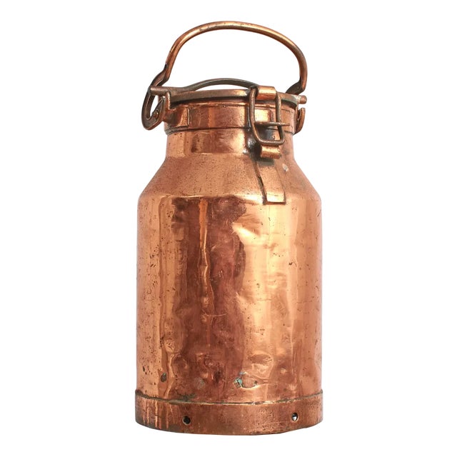 Antique French Copper Milk Churn, 1950s For Sale