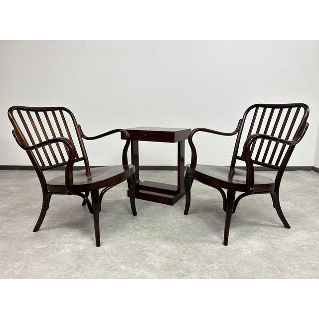 Art deco armchairs A752F by Jozef Frank for Thonet. Professionally stained and repolished. This piece is attributed to the...