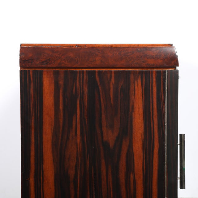 Art Deco Art Deco Rosewood, Burled Carpathian Elm & Acacia Sideboard W/ Nickled Bronze For Sale - Image 3 of 18