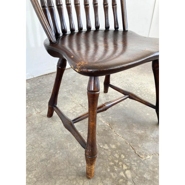 Antique Windsor Style Spindle Wood Chair For Sale - Image 11 of 12