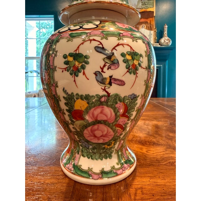 Rose Medallion Ginger Jar For Sale - Image 4 of 8