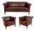 Sofa and Armchairs in Leather Uphostestery, 1920s, Set of 3 For Sale