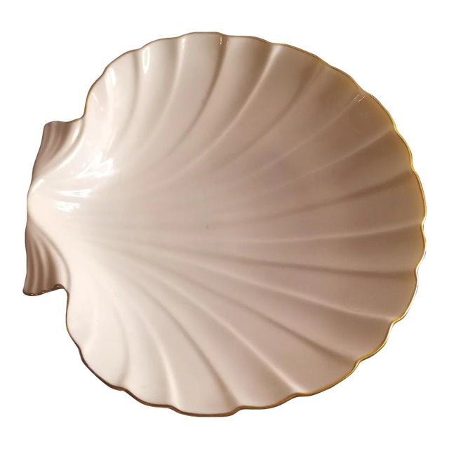 1980s Lenox Usa Ivory Fine Porcelain Shell Dish For Sale