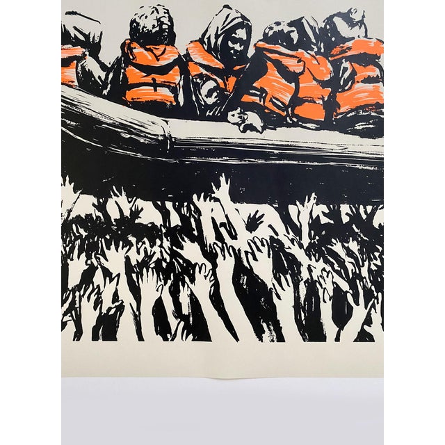 2020s Banksy Migrant Boat Poster From Banksy Area Terminal 1 Glastonbury 2025 For Sale - Image 5 of 9