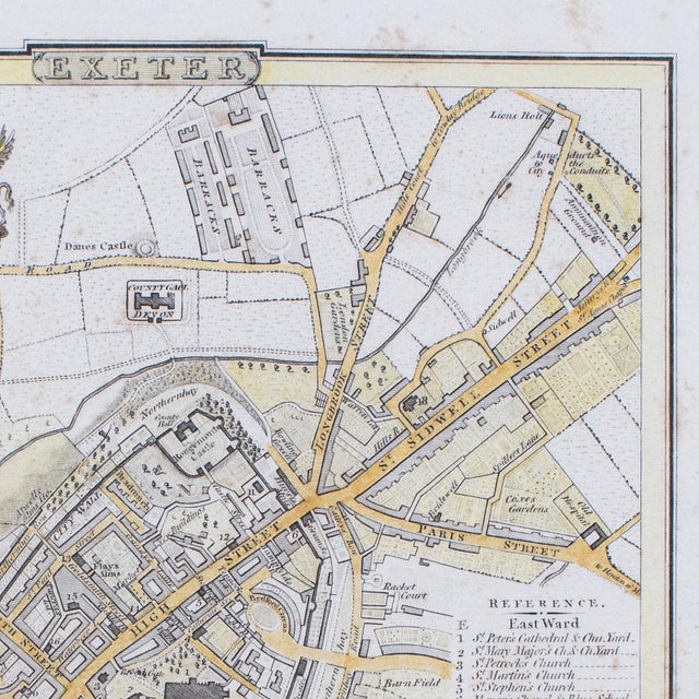 Antique City of Exeter Map, English, Framed, Atlas Excerpt, Georgian, Circa 1805 For Sale - Image 6 of 10