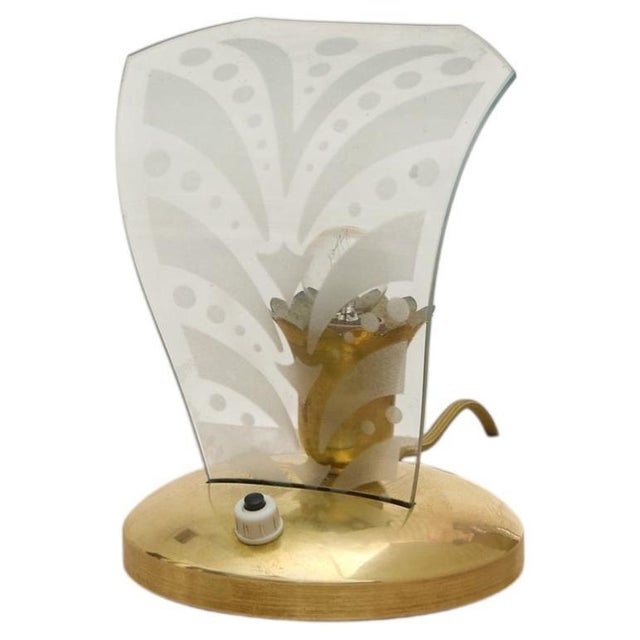 1950s Petite Italian Brass + Murano Glass Table Lamp - 2 Available For Sale - Image 9 of 13