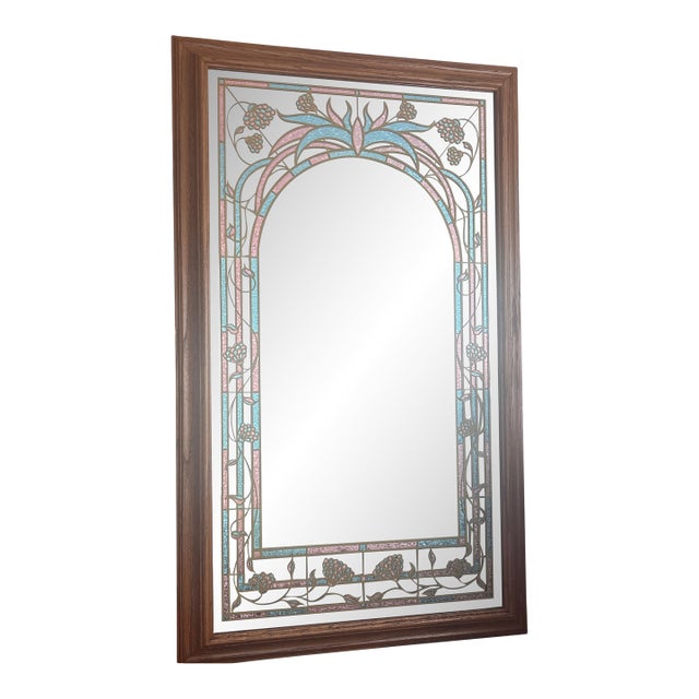 Windsor Arts Faux Stained Glass Mirror For Sale