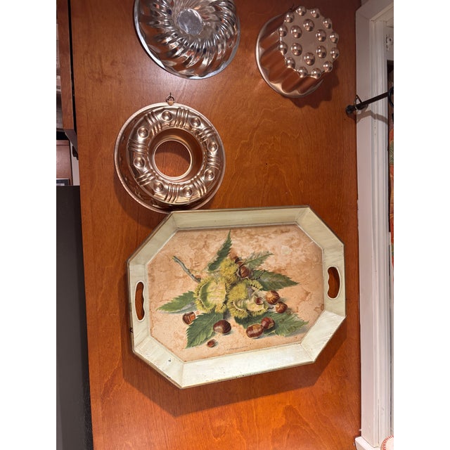 Vintage Botanical Tole Tray With Chestnut Motif - “Castanea Sativa” For Sale - Image 4 of 5