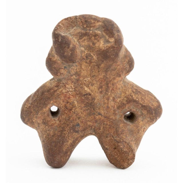 Mexican Mayan Pre-Columbian Pottery Figure & Stone Head, 2 For Sale - Image 3 of 5