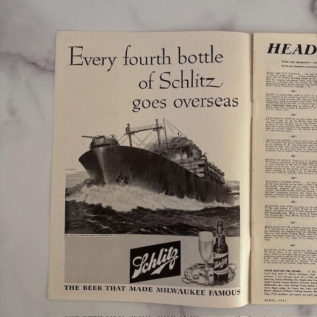 Neat wartime vintage magazine from April 1945 - Hunting and Fishing. Featuring a photo cover of two little boys admiring...