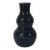 Small Antique Late 19th Century Chinese Monochrome Dark Blue Aubergine Double Gourd Shape Vase For Sale