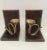 1970s Brass Inlaid Lacquered Wood Bookends Pair For Sale - Image 5 of 11
