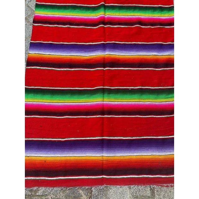 Beautiful hand woven runner with geometric design and colourful colors, entirety and finely hand woven with wool on...