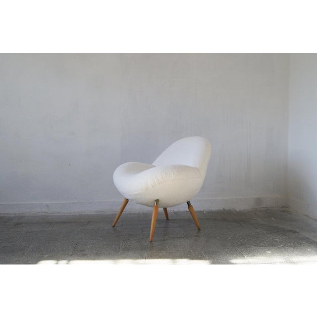 Lounge Chair with Boucle Fabric by Fritz Neth for Correcta, 1950s For Sale - Image 10 of 11