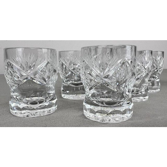 Glass Crystal and Cut Glass Tray Shot Glasses, Set of 8 For Sale - Image 7 of 17