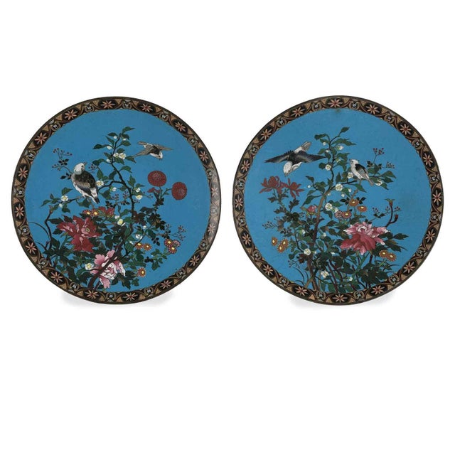 Meiji Japanese Cloisonne Plates, 1868, Set of 2 For Sale - Image 10 of 10