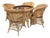 1970s Rattan Barrel Back Peacock Round Dining Set - 5 Pieces For Sale
