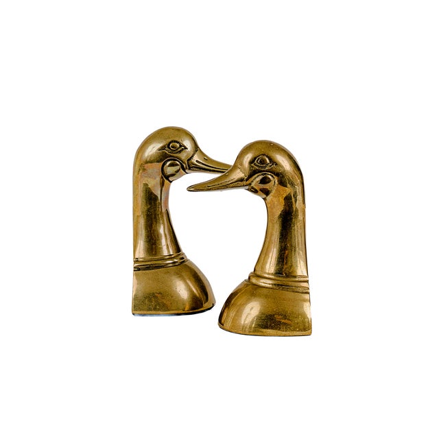 1950s Vintage Mid-to-Late 20th Century Brass Mallard Duck Bookends For Sale - Image 5 of 6