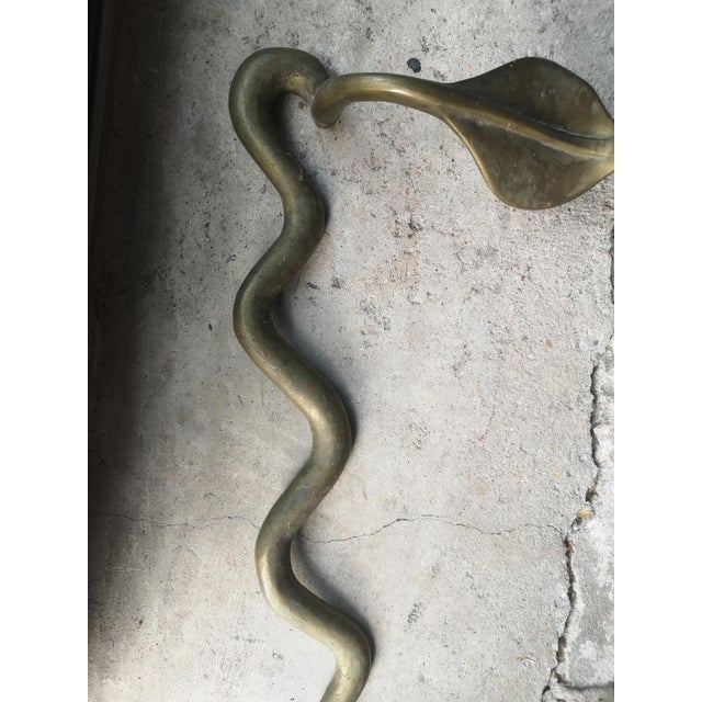 Gold Gold Snake Wall Candleholder, 1970s For Sale - Image 8 of 11
