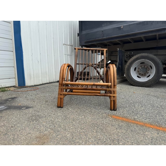 Mid-Century Modern Vintage Ficks Reed Modular Rattan Sectional Sofa & Lounge Chair – 3 Piece Set For Sale - Image 3 of 12