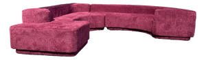 Vintage Lara Modular Sofa in Burgundy Bouclé by Roberto Pamio for Stilwood, 1970s