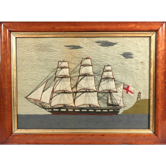 Pair of Royal Navy Sailor’s Woolworks by the Same Hand With Trapunto Sails For Sale - Image 18 of 18