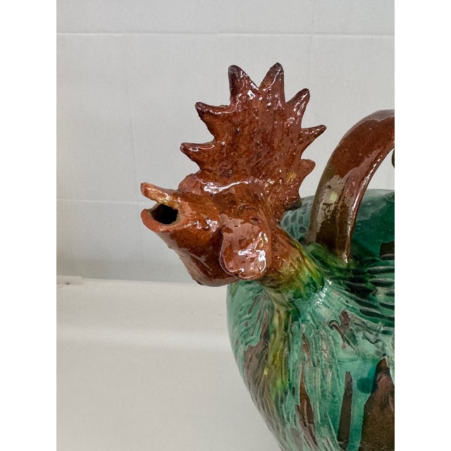 Rooster-Shaped Jug in Enameled Majolica Ceramic, 1960s For Sale - Image 11 of 16