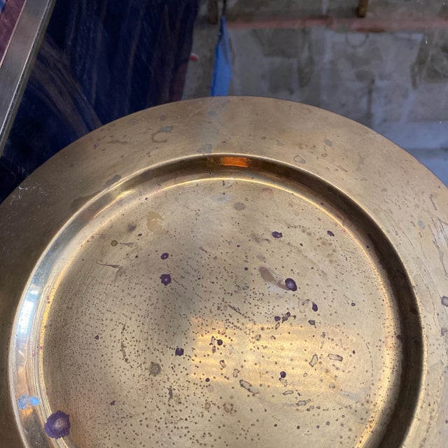 1970s Brass Decorative Plate For Sale - Image 4 of 8